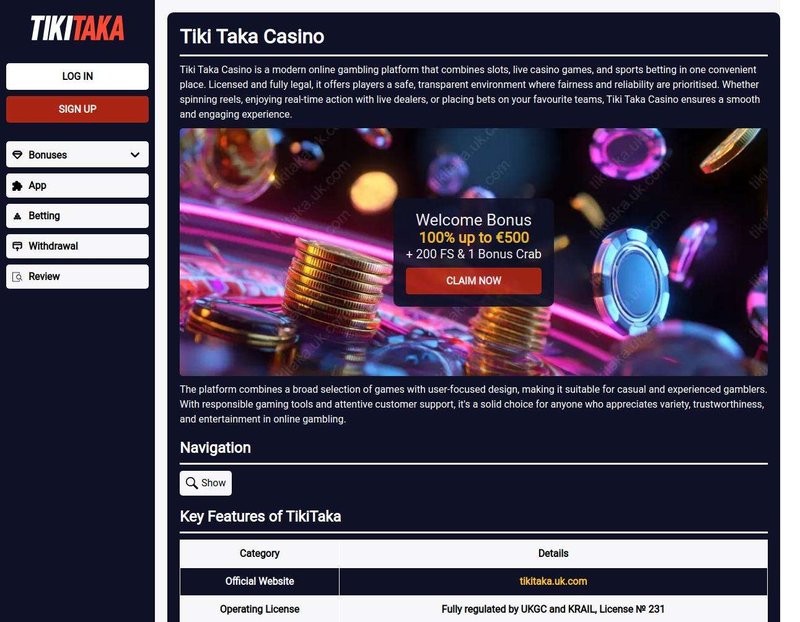 Tiki taka casino uk in United Kingdom